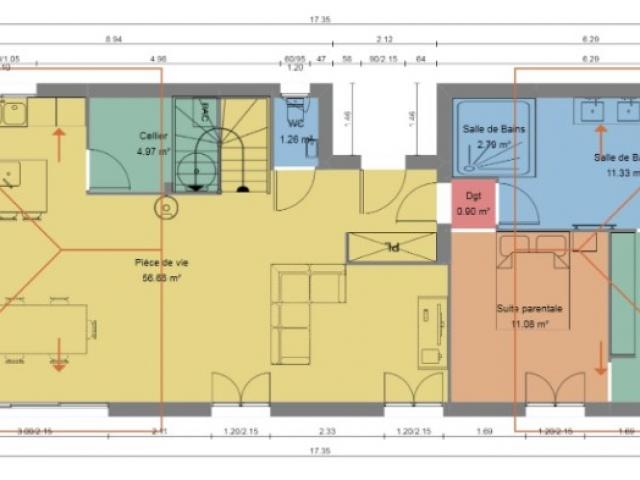 LA  COLLE SUR LOUP MAISON 120M2 SUR 2 NIVEAUX SUR TERRAIN DE 747 M2