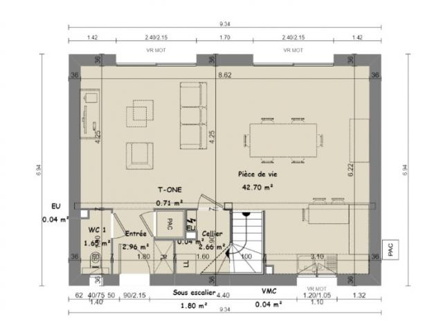 TOURETTE LEVENS MAISON A ETAGE DE 4 PIECES DE 100 M2 SUR UN TERRAIN DE 1088 M2