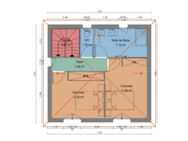 LA  COLLE SUR LOUP MAISON 120M2 SUR 2 NIVEAUX SUR TERRAIN DE 747 M2