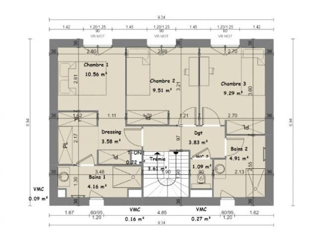 TOURETTE LEVENS MAISON A ETAGE DE 4 PIECES DE 100 M2 SUR UN TERRAIN DE 1088 M2