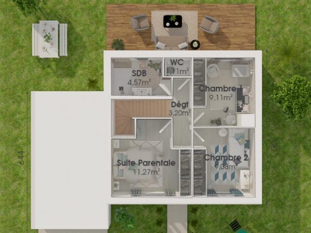 LE CANNET MAISON DE 90 M2 AVEC ETAGE SUR UN TERRAIN DE 971 M2