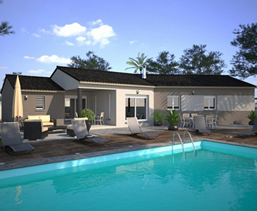 Construction maison plain-pied avec piscine